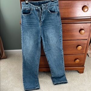 SHEIN Women's Straight Leg Jeans - Blue